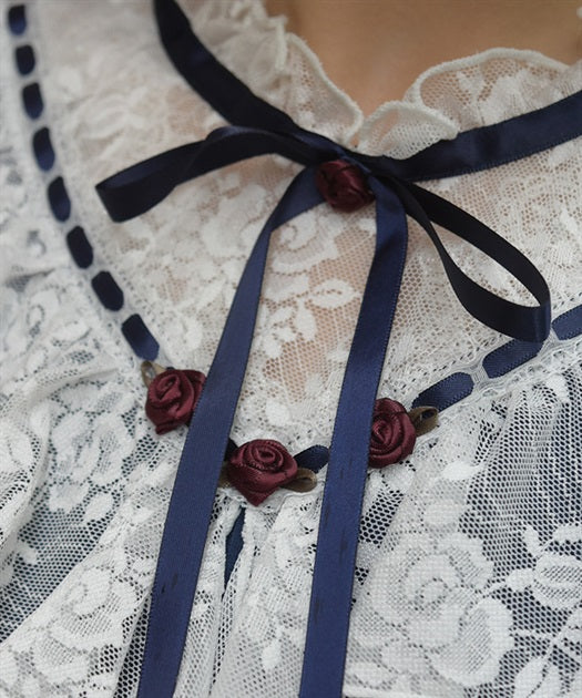 Rose & Lace Layered Pullover
