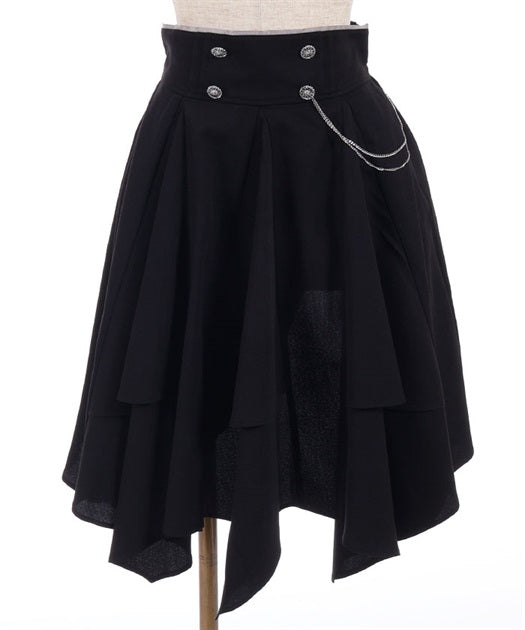 Irregular Hem Skirt with Chain