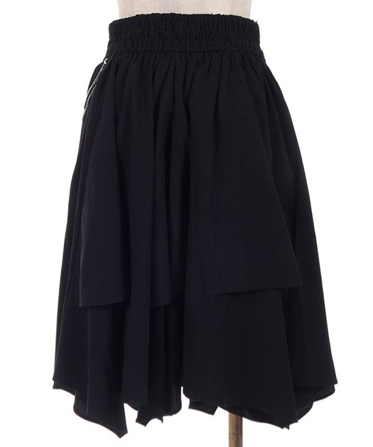 Irregular Hem Skirt with Chain