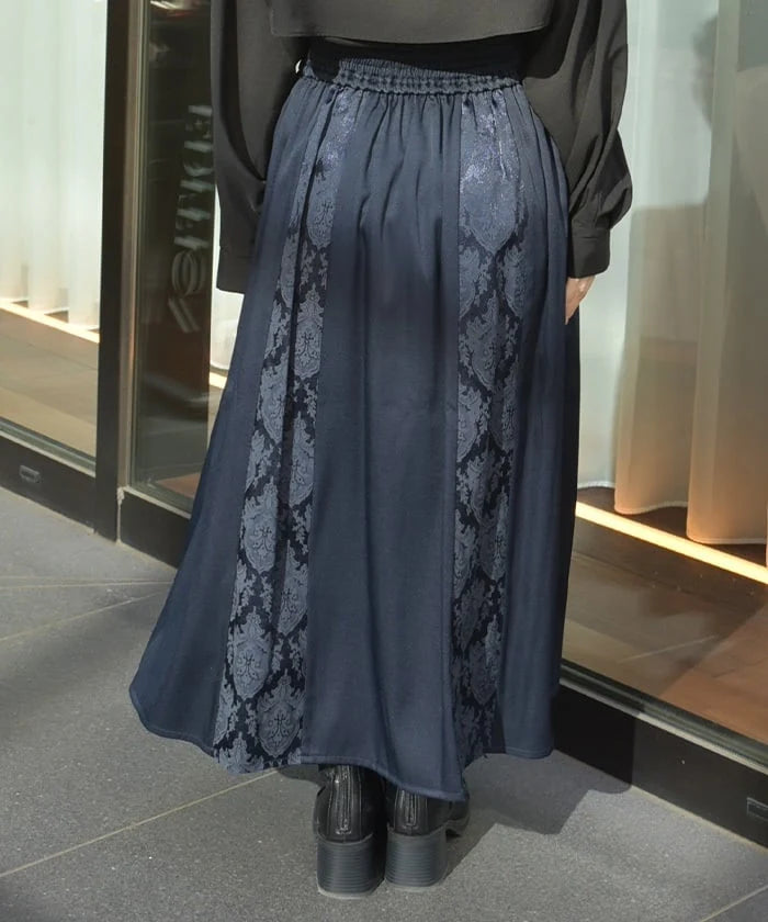 Lace-Up & Jacquard Skirt