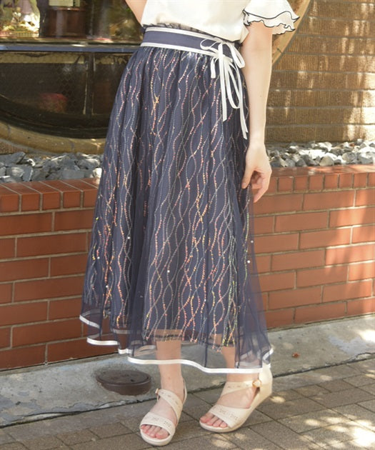 Sequin Marine Skirt