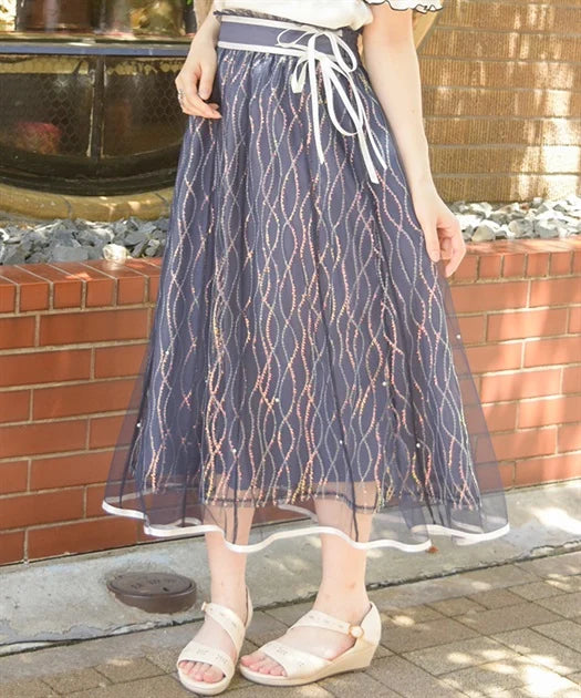 Sequin Marine Skirt