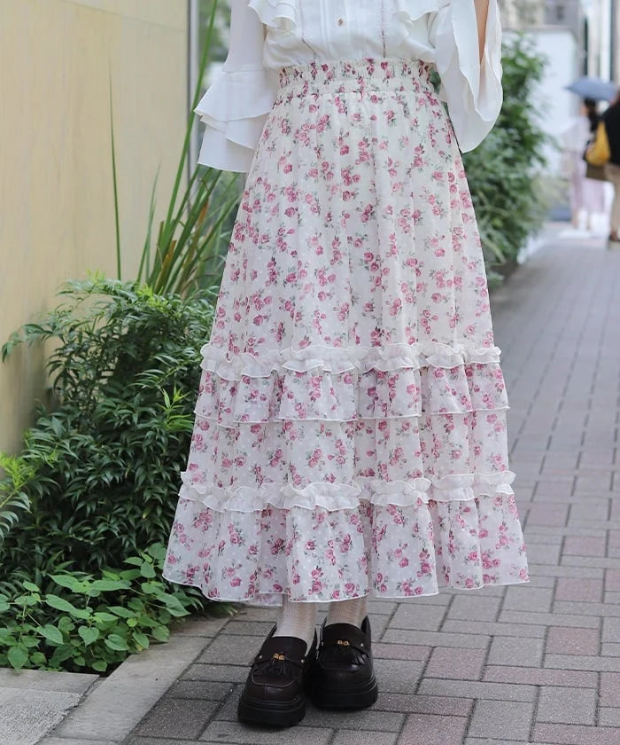 Mini Rose Print Skirt