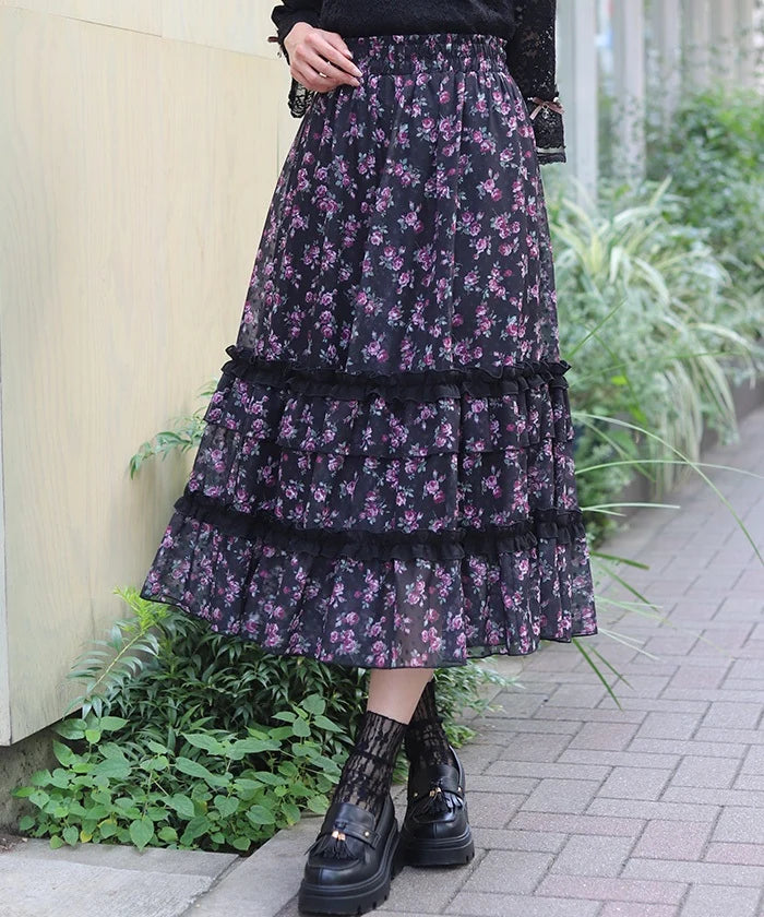 Mini Rose Print Skirt