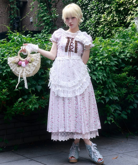 Striped Floral Pattern Dress