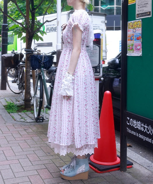 Striped Floral Pattern Dress