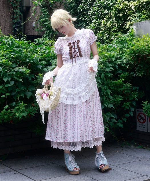 Striped Floral Pattern Dress