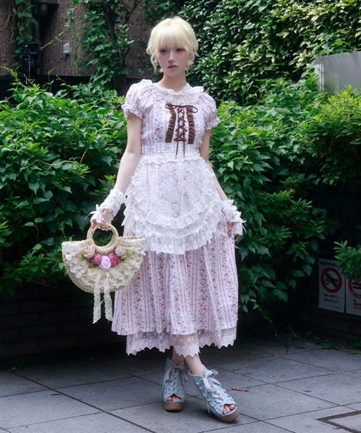 Striped Floral Pattern Dress