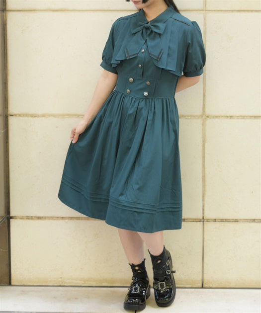 Ribbon Set Flap Design Dress
