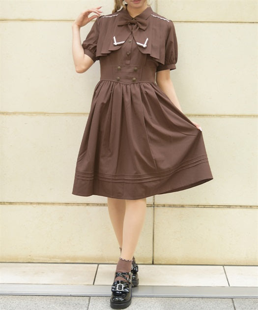 Ribbon Set Flap Design Dress