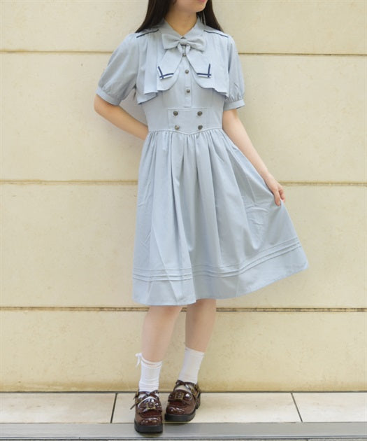 Ribbon Set Flap Design Dress