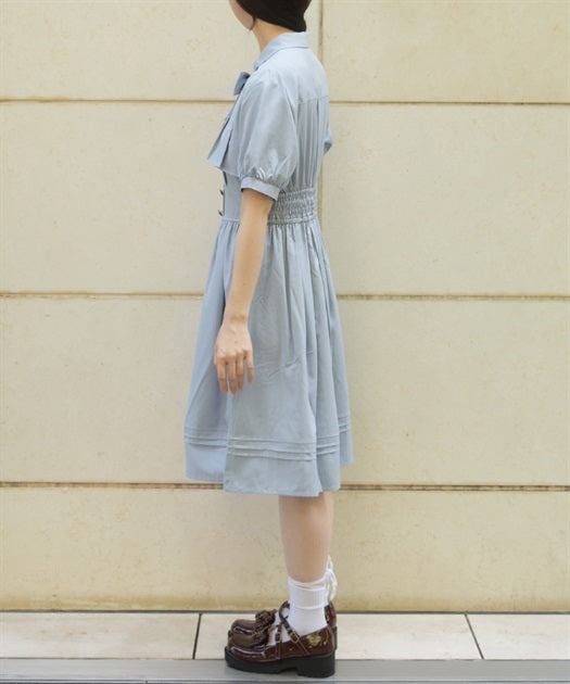 Ribbon Set Flap Design Dress