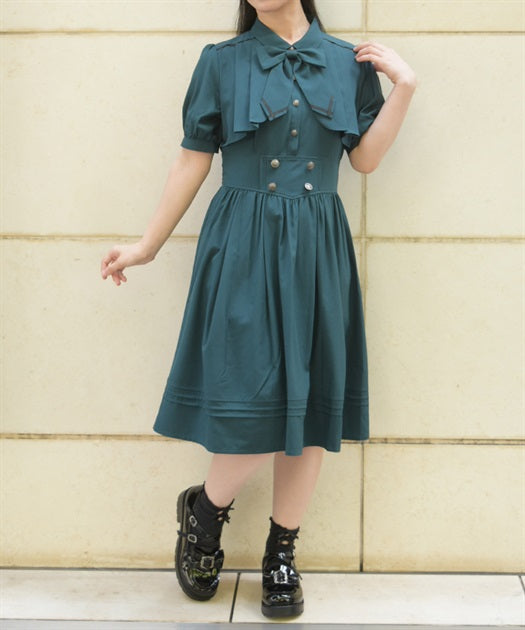 Ribbon Set Flap Design Dress