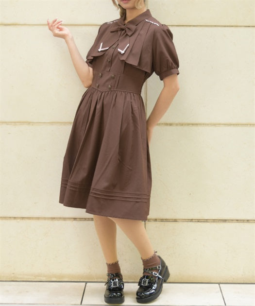 Ribbon Set Flap Design Dress