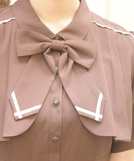 Ribbon Set Flap Design Dress