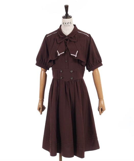 Ribbon Set Flap Design Dress