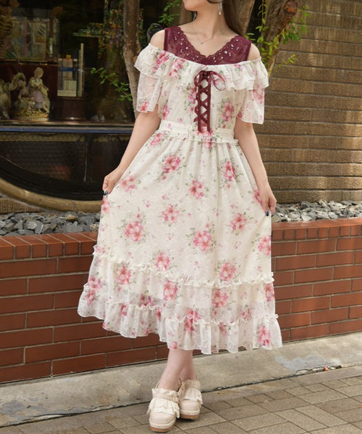 Hibiscus Pattern 2-Way Dress