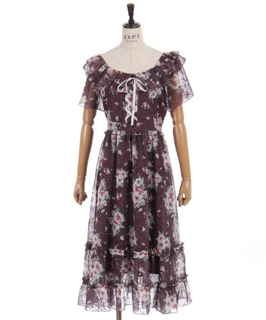 Hibiscus Pattern 2-Way Dress