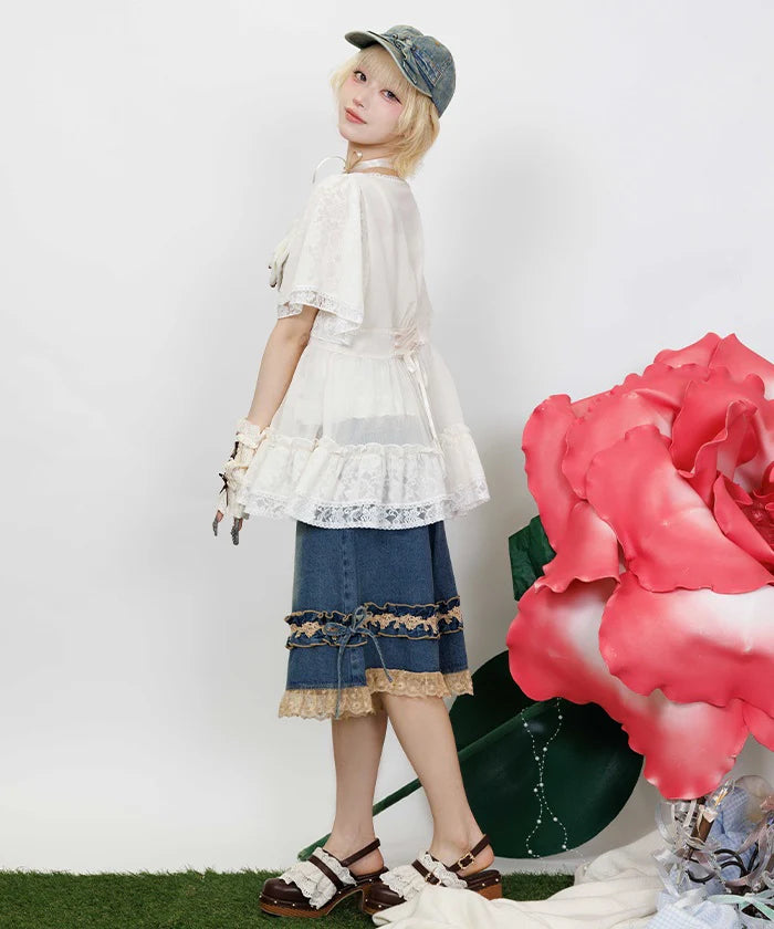 Middle Length Willow Crepe Chiffon Gown