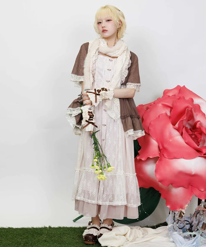 Middle Length Willow Crepe Chiffon Gown