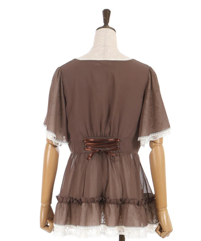 Middle Length Willow Crepe Chiffon Gown