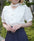 Gold Button Choker-Style Blouse