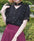 Gold Button Choker-Style Blouse