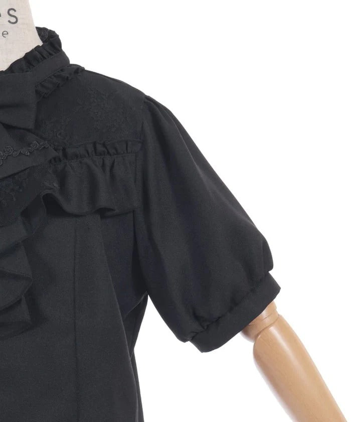 Ribbon & Jabot Brooch Blouse