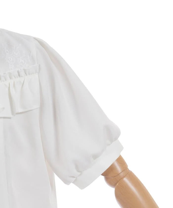 Ribbon & Jabot Brooch Blouse