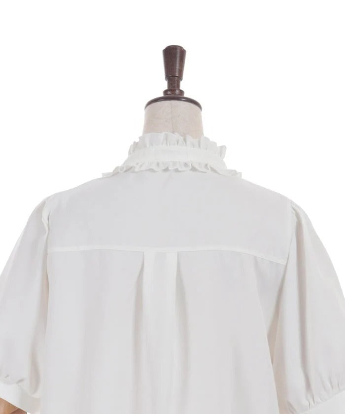 Ribbon & Jabot Brooch Blouse