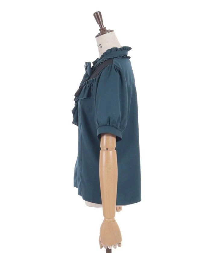 Ribbon & Jabot Brooch Blouse