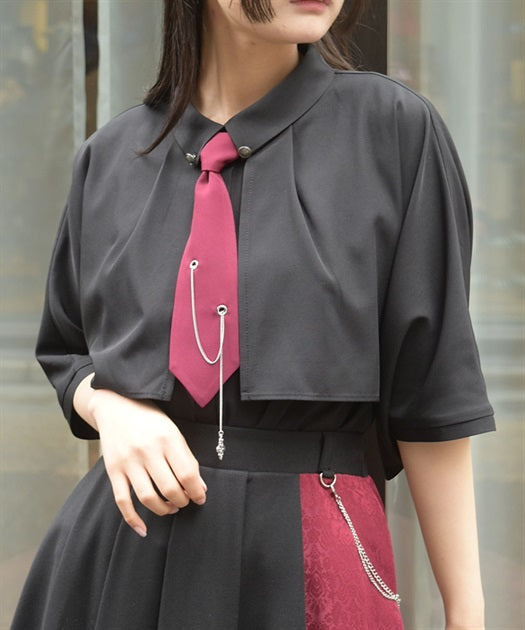 Blouse with Chain Necktie