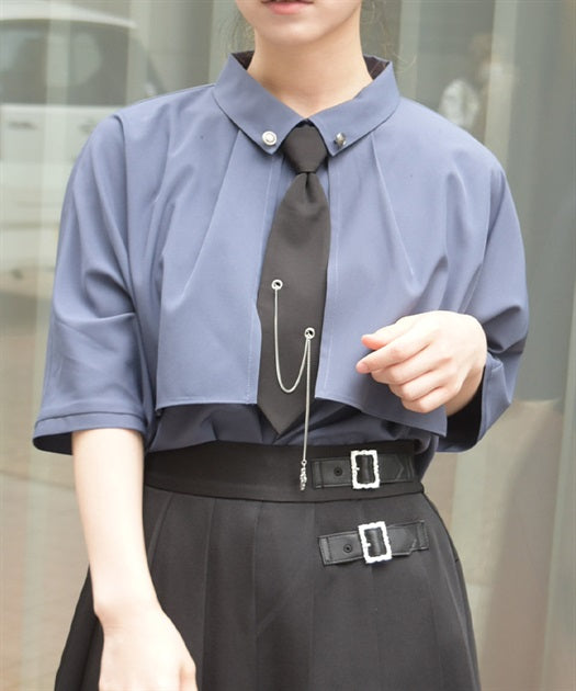Blouse with Chain Necktie
