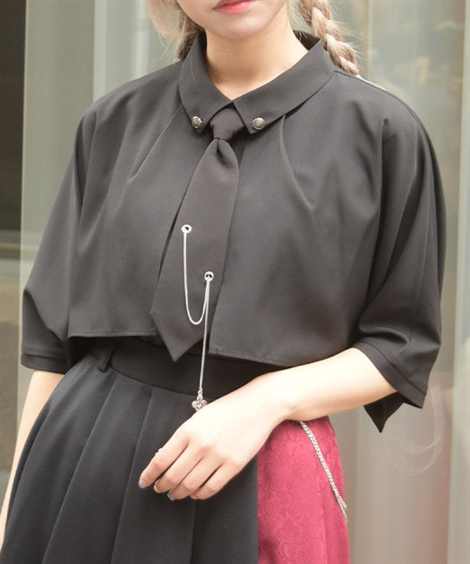 Blouse with Chain Necktie