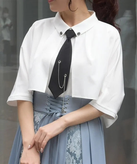 Blouse with Chain Necktie