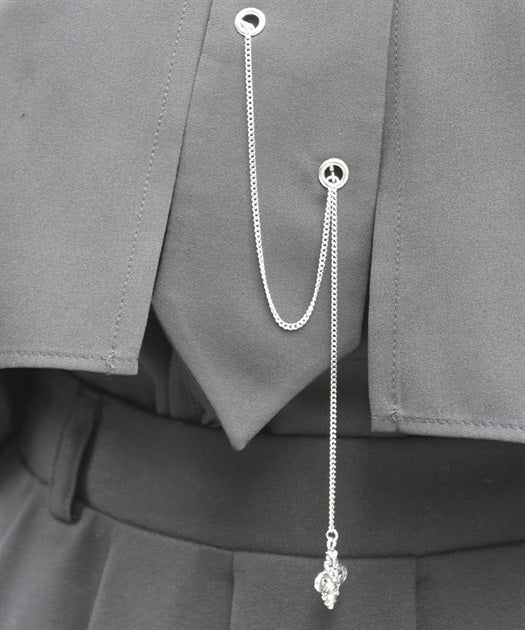 Blouse with Chain Necktie
