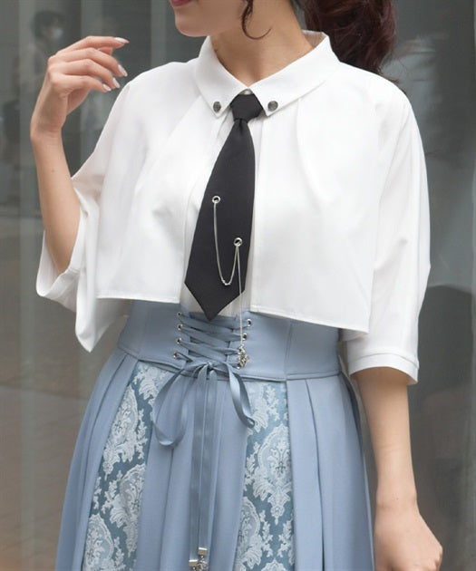 Blouse with Chain Necktie