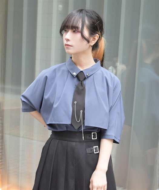 Blouse with Chain Necktie