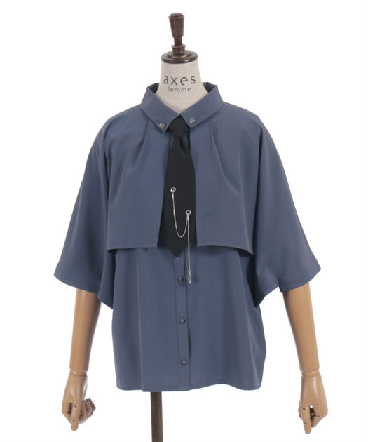 Blouse with Chain Necktie
