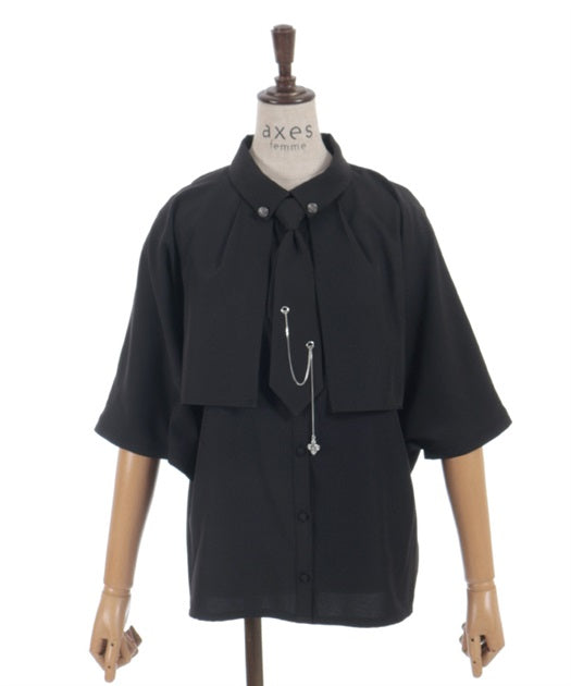 Blouse with Chain Necktie