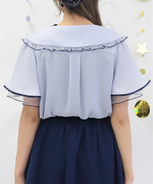 Luminous Moon Embroidery Blouse