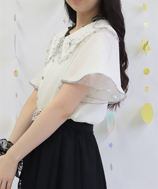 Luminous Moon Embroidery Blouse