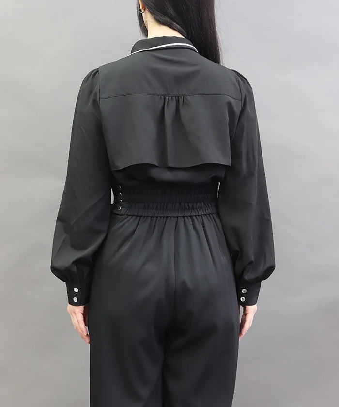 Butterfly Collar Embroidery Blouse