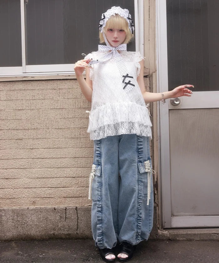 Frill Hood Lace Top