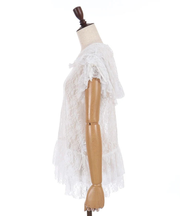 Frill Hood Lace Top
