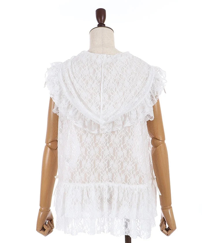 Frill Hood Lace Top