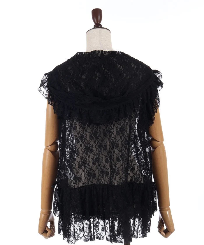 Frill Hood Lace Top