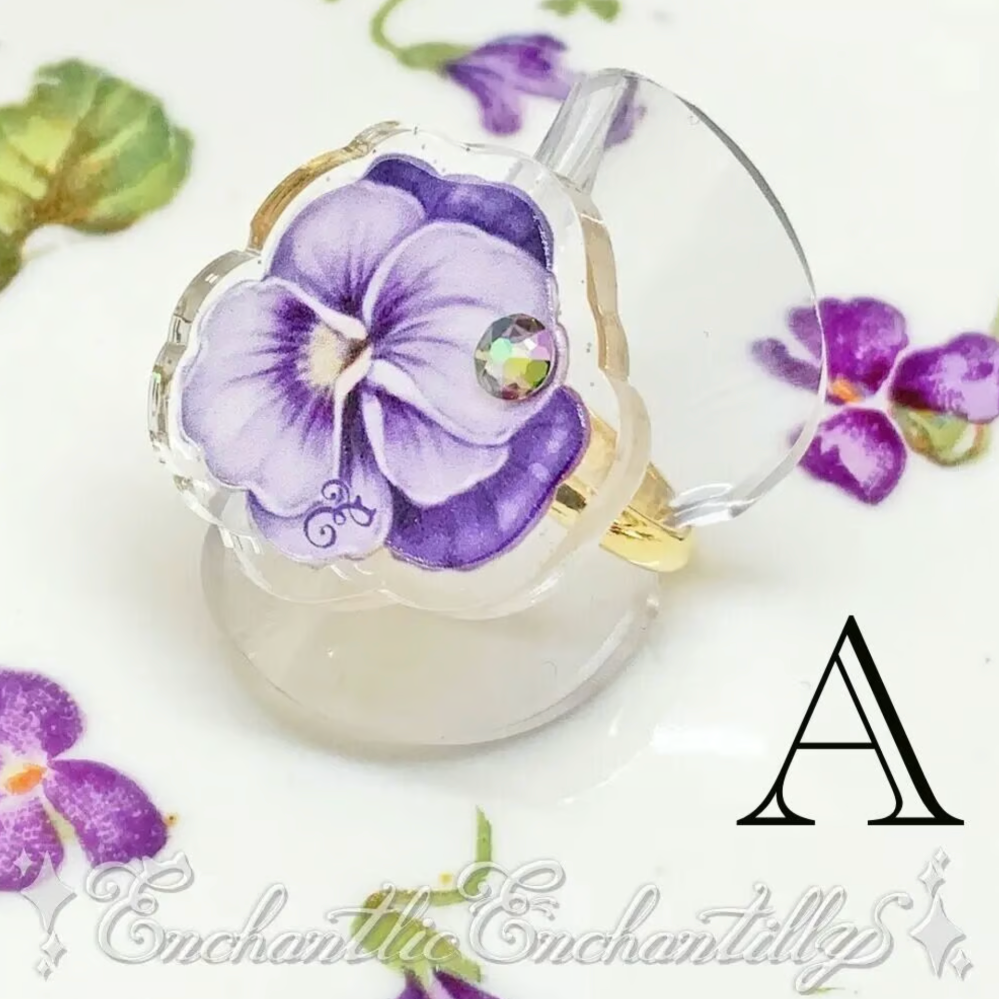Dolled Up Rings - Violets ~Glitter Background~