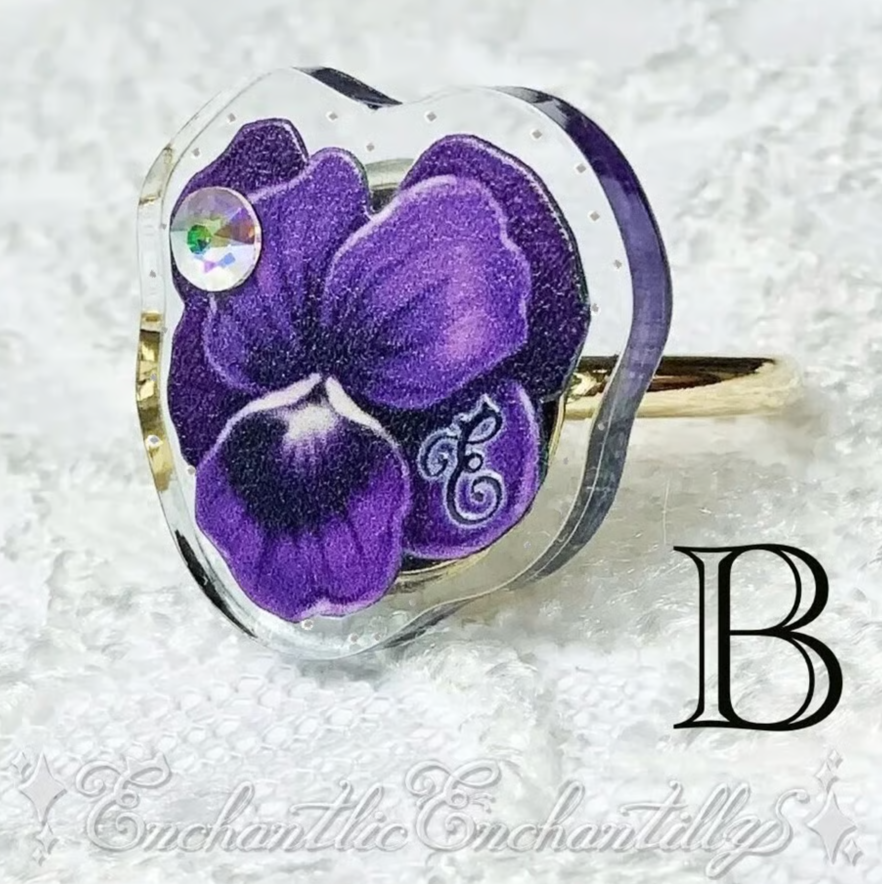 Dolled Up Rings - Violets ~Glitter Background~