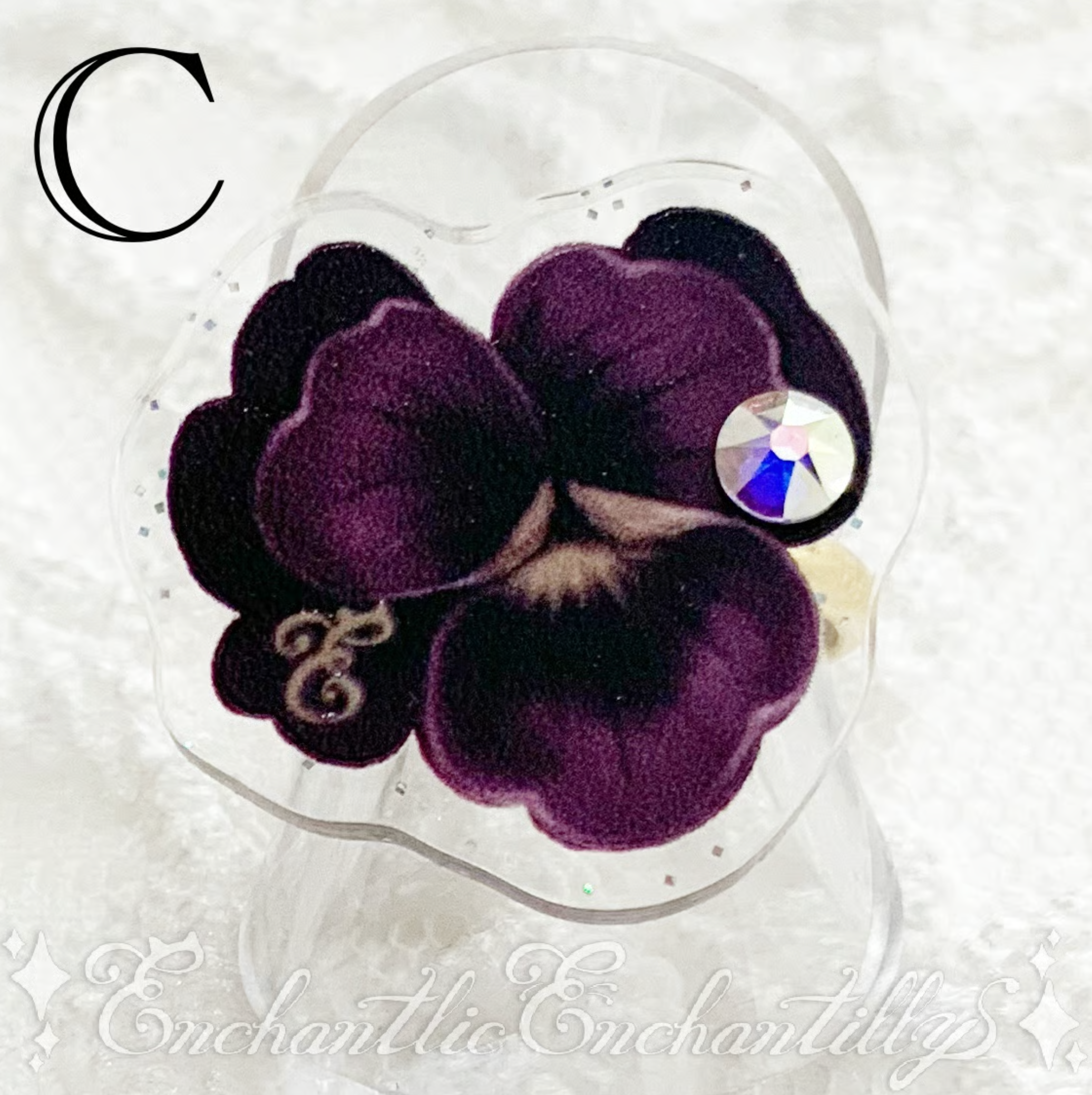 Dolled Up Rings - Violets ~Glitter Background~